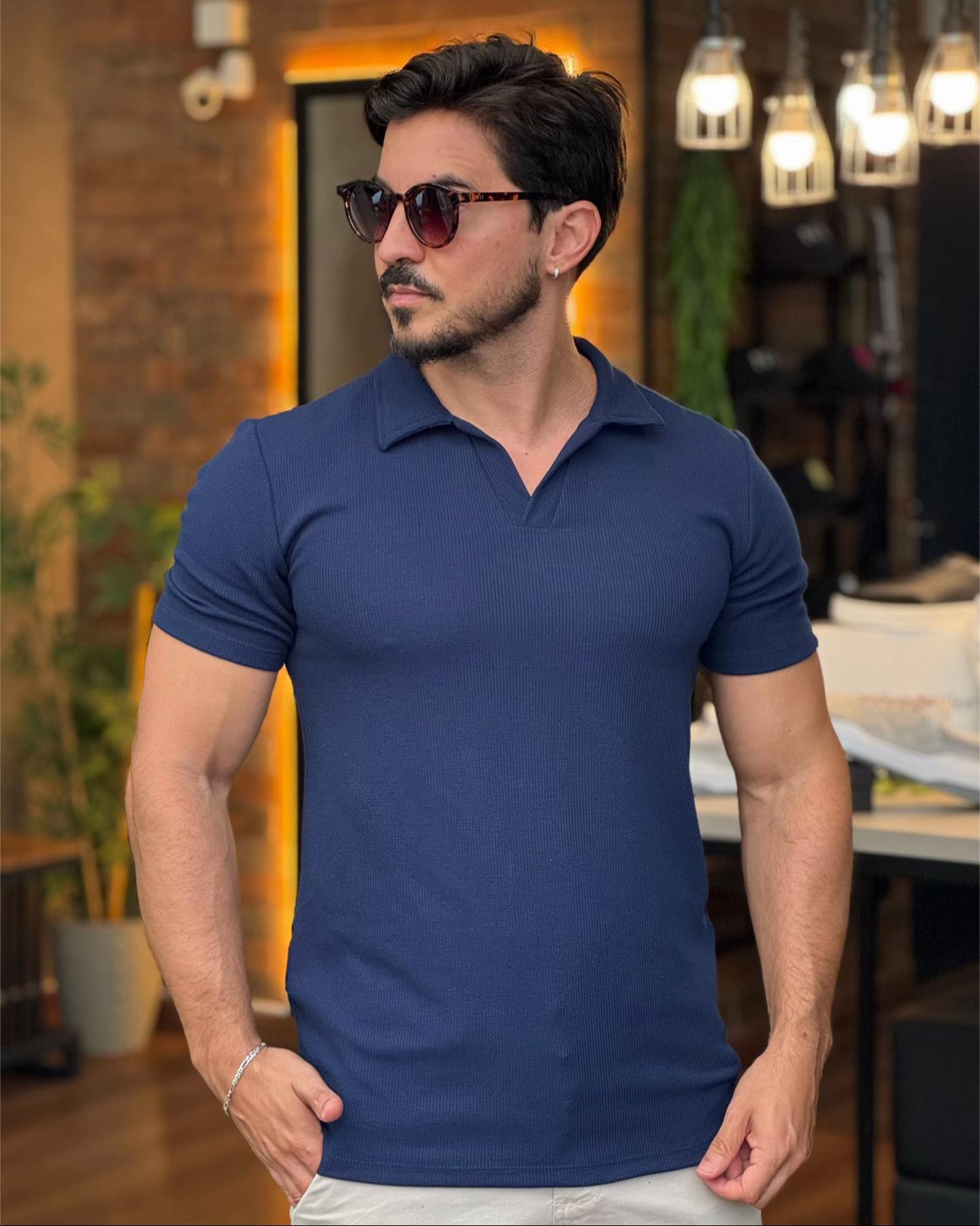 Polo Italiana azul marinho